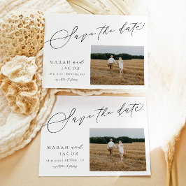 Invitación Guardar la fecha de foto boho moderna