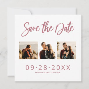 Invitación Guardar la fecha de la boda 3 Colaje de fotos