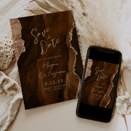 Invitación Guardar la fecha de la boda con escritura de ágata