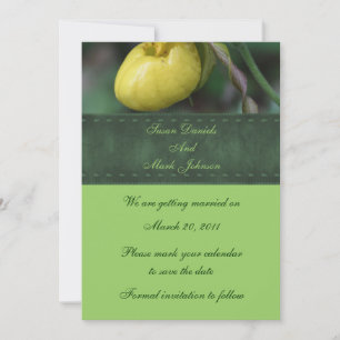Invitación Guardar la fecha de la boda floral de zapatilla de