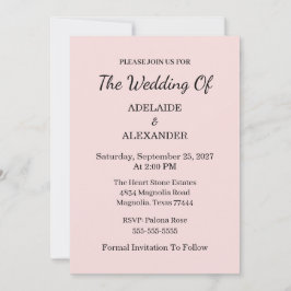 Invitación Guardar la fecha de la boda moderna con rubor rosa