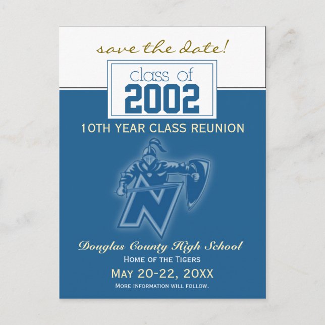 Invitación Guardar la fecha de la reunión de clase (Anverso)