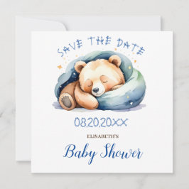 Invitación Guardar la fecha de Teddy Bear Baby Shower