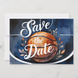 Invitación Guardar la fecha del baloncesto con baloncesto en 