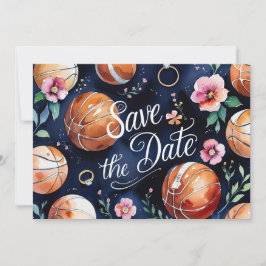 Invitación Guardar la fecha del baloncesto con baloncesto en 