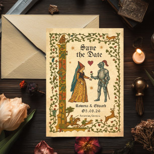 Invitación Guardar la fecha del manuscrito medieval