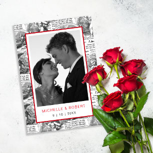 Invitación Guardar la Fecha Elegante Cupidos Antiguos Foto