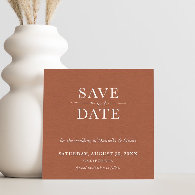 Invitación GUARDAR LA FECHA elegante y moderna arcilla de ter (Subido por el creador)