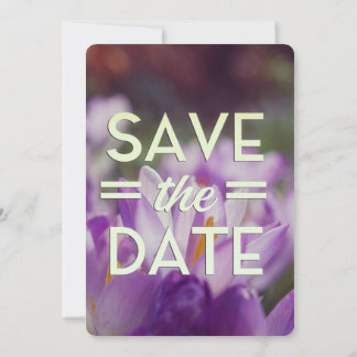 Invitación Guardar la fecha flor púrpura