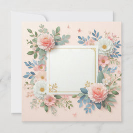Invitación Guardar la fecha floral rosa