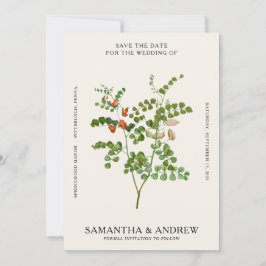 Invitación Guardar la fecha floral vintage
