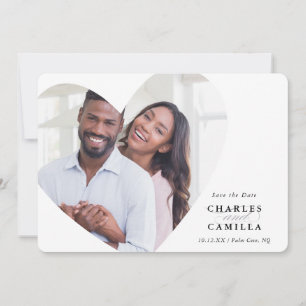 Invitación GUARDAR LA FECHA foto moderna elegante corazón del