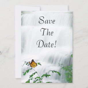 Invitación Guardar la fecha Mariposa y cascada Boda