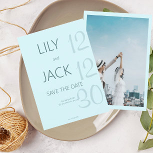 Invitación Guardar la fecha minimalista de menta Elegante com
