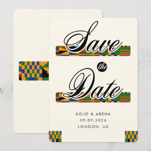 Invitación Guardar la fecha moderno africano Kente