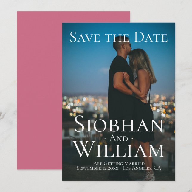 Invitación Guardar la fecha moderno personalizado foto (Anverso / Reverso)
