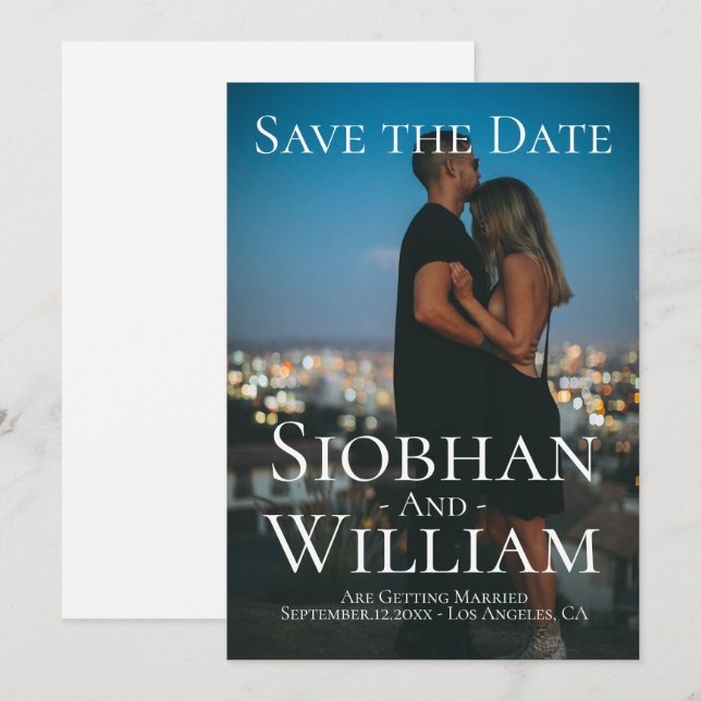 Invitación Guardar la fecha moderno Personalizado Foto (Anverso / Reverso)