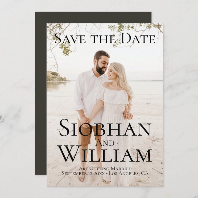 Invitación Guardar la fecha moderno personalizado foto (Anverso / Reverso)