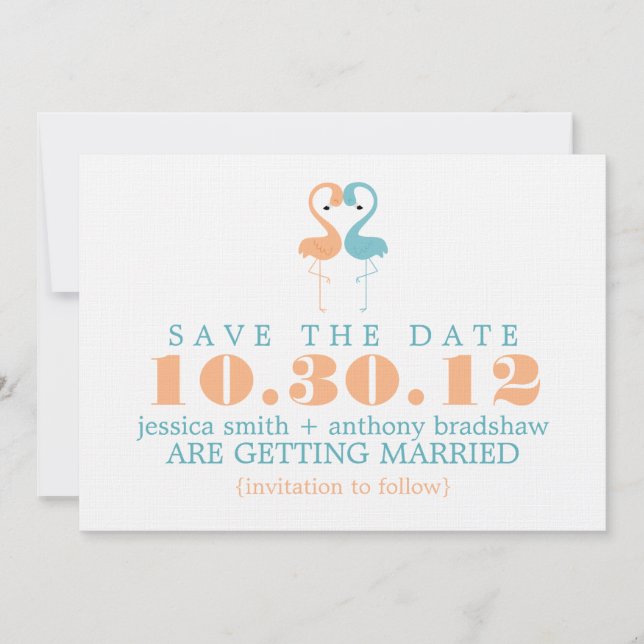 Invitación Guardar la Fecha para la Boda de la Pareja de Flam (Anverso)