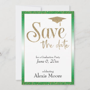 Invitación Guardar la fecha para una fiesta de graduación en 