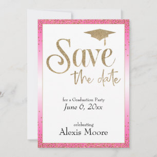 Invitación Guardar la fecha para una fiesta de graduación, ro