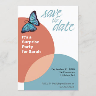 Invitación Guardar la fecha para una fiesta sorpresa o fiesta