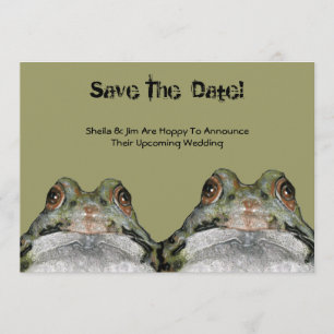 Invitación Guardar la fecha: Pareja de ranas: Feliz de anunci