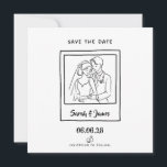 Invitación Guardar la fecha personalizable Novia novio<br><div class="desc">Anuncia tu día especial con un hermoso diseño personalizable de "save the date" hecho para compartir la fecha de tu boda de manera elegante y memorable. Perfecto para parejas que buscan un anuncio de boda personalizado, este diseño ofrece una apariencia limpia y atemporal que se puede adaptar para coincidir con...</div>