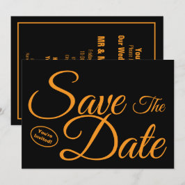 Invitación Guardar la fecha recién casados boda caligrafía bl