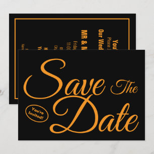 Invitación Guardar la fecha recién casados boda caligrafía bl