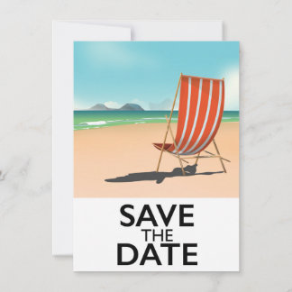 Invitación Guardar la fecha silla de playa vintage