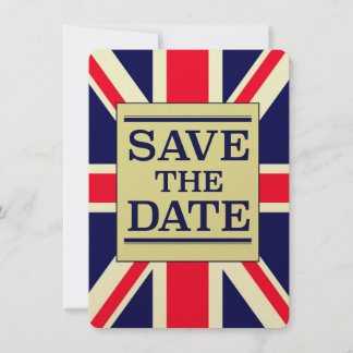 Invitación Guardar la fecha Vintage Union jack