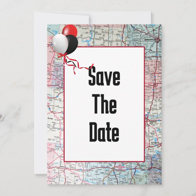 Invitación Guardar la fiesta de cumpleaños de fecha (Anverso)