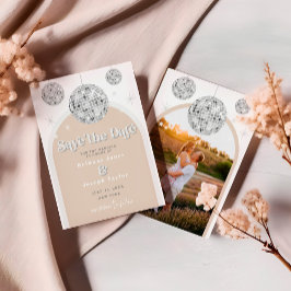 Invitación Guardar la foto de Groove Retro Disco Date Elegant