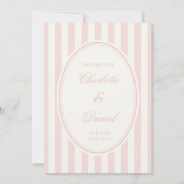 Invitación Guardar la franja de fecha personalizada rosa past