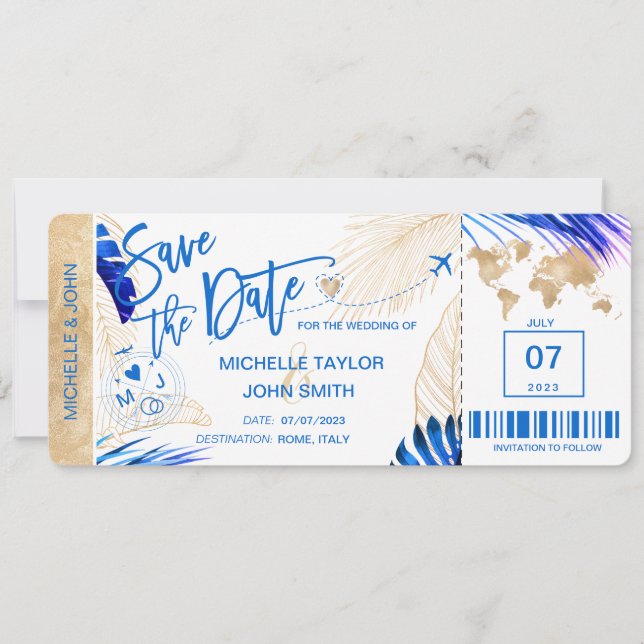 Invitación Guardar la playa del Mapa Mundial del Pase de Emba (Anverso)