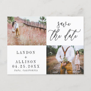 Invitación Guardar la postal de fecha   Dos fotos