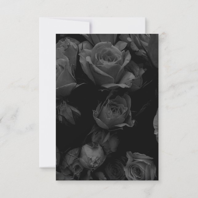 Invitación Guardar las fechas - Rosas de B&W (Reverso)