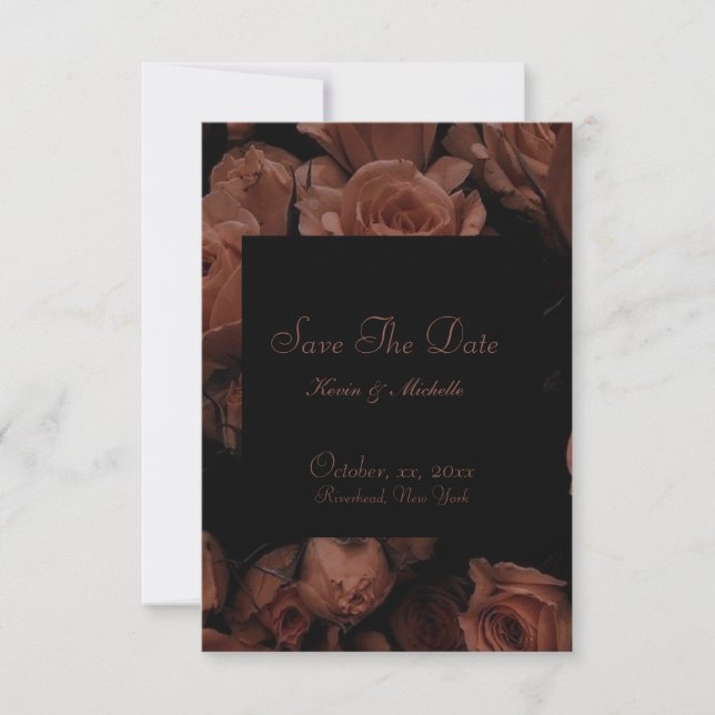 Invitación Guardar las fechas- Rosas de color (Anverso)