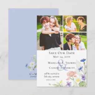 Invitación Guardar Las Flores De Color De Agua Elegante De La
