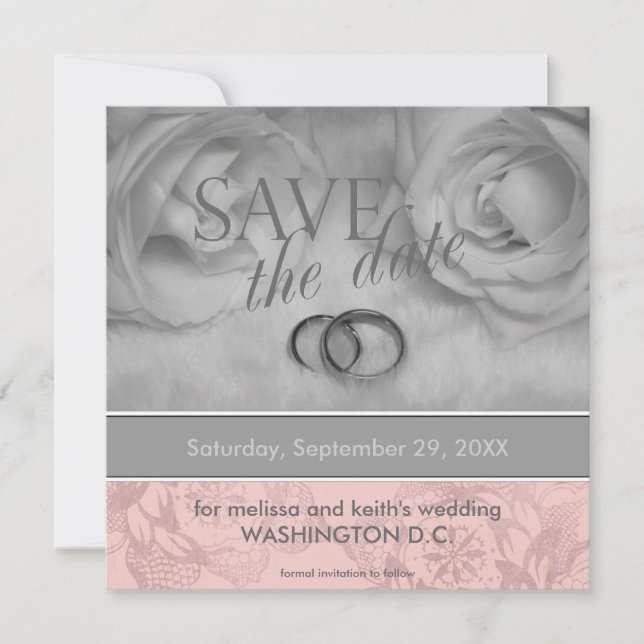 Invitación Guardar los anuncios de fecha (Anverso)