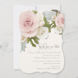 Invitación Guardar los anuncios de fechas Elegante Rosa Sucul