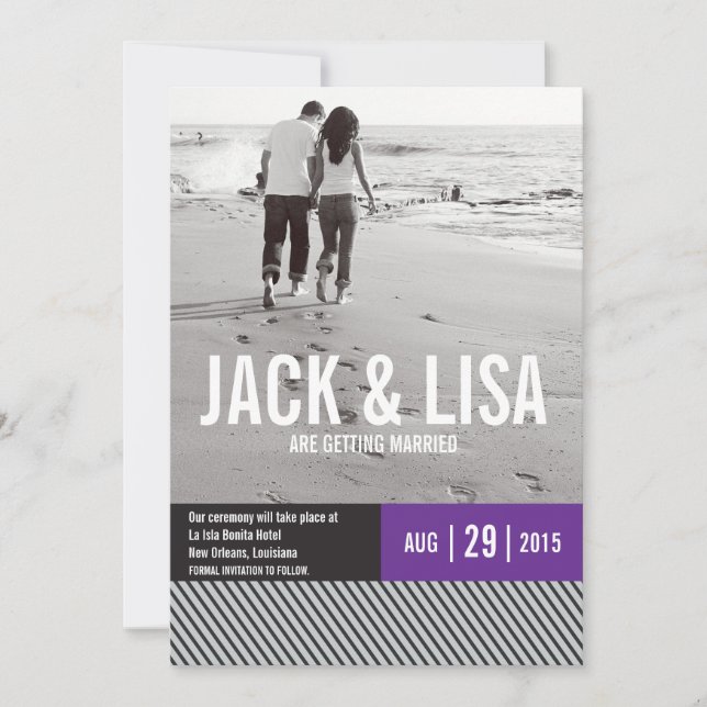 Invitación Guardar mínimo los anuncios de fecha | BODA (Anverso)