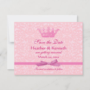 Invitación Guardar rosa de corona de fecha