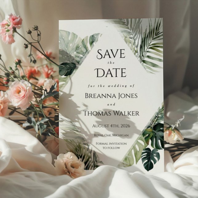 Invitación Guardar tropical la fecha - Boda de destino (Subido por el creador)