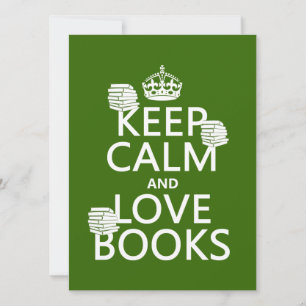 Invitación Guarde la calma y ame los libros (en cualquier