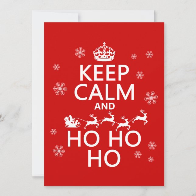 Invitación Guarde la calma y Ho Ho Ho (Anverso)