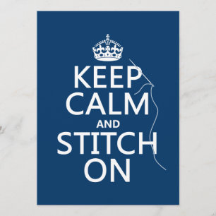 Invitación Guarde la calma y la puntada en (todos los