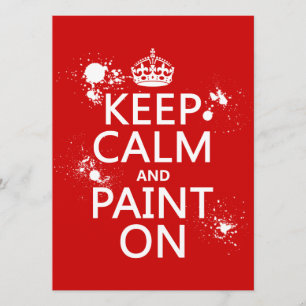 Invitación Guarde la calma y píntela en (en todos los