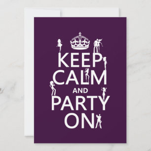 Invitación Guarde la calma y vaya de fiesta en (chicas